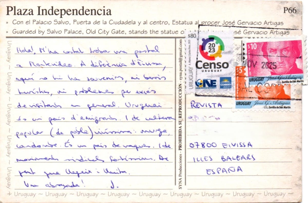 Postal_Montevideo. Correu no urgent.