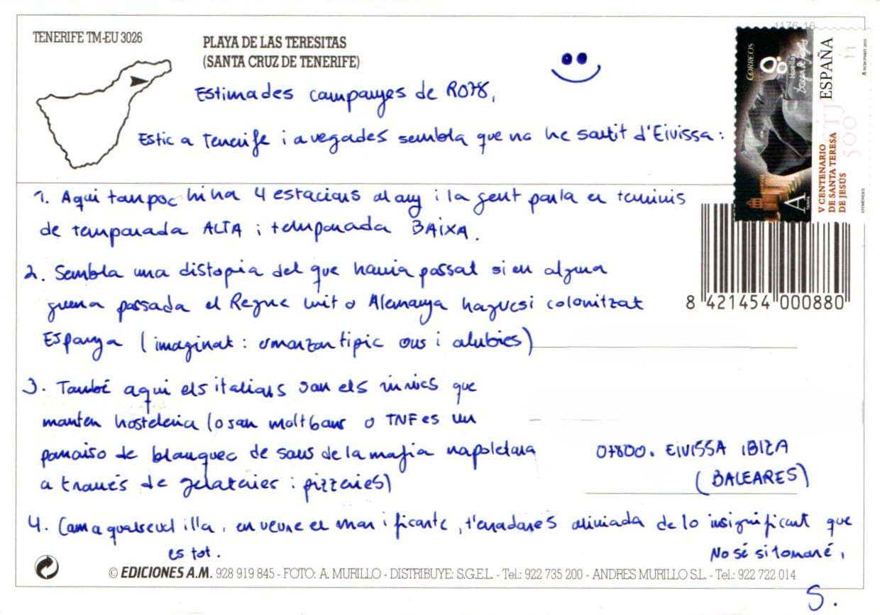 Postal_Tenerife. Correu no urgent.