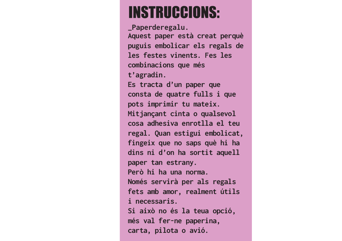 Instruccions del Paper de Regalu